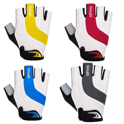 GIYO S-14 Bicycle Half Finger Gloves GEL Shock Absorbing Palm Pad Gloves, Size: S(Yellow)-garmade.com