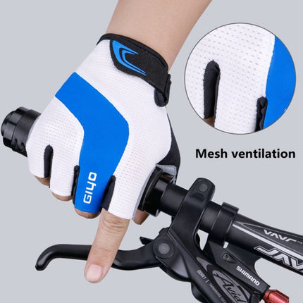 GIYO S-14 Bicycle Half Finger Gloves GEL Shock Absorbing Palm Pad Gloves, Size: S(Gray)-garmade.com