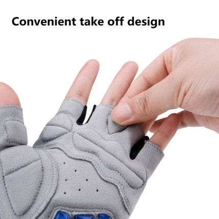 GIYO S-14 Bicycle Half Finger Gloves GEL Shock Absorbing Palm Pad Gloves, Size: XL(Blue)-garmade.com
