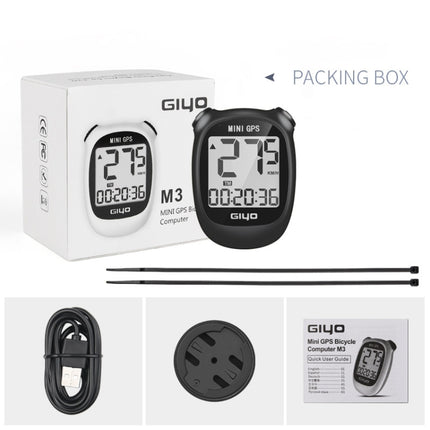 GIYO M3 LCD Display Bike GPS Cycling Computer Wireless Road Bicycle Stopwatch Velocimeter(White)-garmade.com