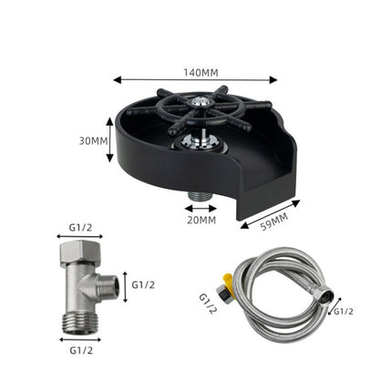 Automatic Faucet High Pressure Spray Washer, Style: Black+Soft Hose+G1/2 Three-way-garmade.com