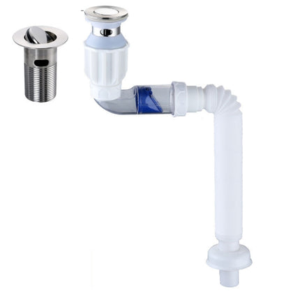 Household Deodorant Washbasin Water Pipe, Style: D White Flap No Basket With Overflow-garmade.com
