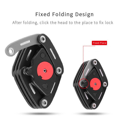 PAW Foldable Bike Lock Anti-theft Bicycle Lock Heavy Duty Chain Cable Padlock(Black)-garmade.com