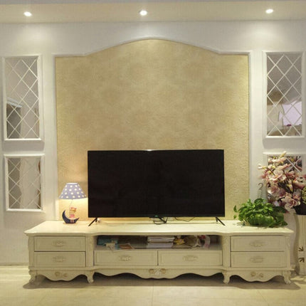 Rhombus Stitching Background Acrylic Mirror Decorative Stickers, Specification: Brown Large-garmade.com