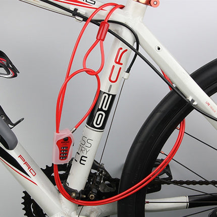 GIYO L-03 2m Bicycle Cable Lock Bike Anti Theft 4-digit Password Helmet Wire-Lock(Black)-garmade.com