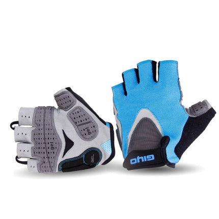 GIYO S-01 GEL Shockproof Cycling Half Finger Gloves Anti-slip Bicycle Gloves, Size: S(Blue)-garmade.com
