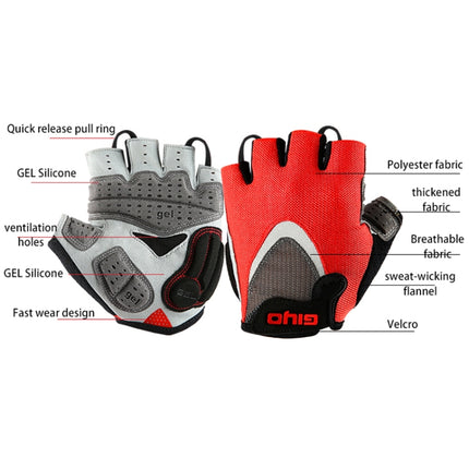 GIYO S-01 GEL Shockproof Cycling Half Finger Gloves Anti-slip Bicycle Gloves, Size: M(Yellow)-garmade.com
