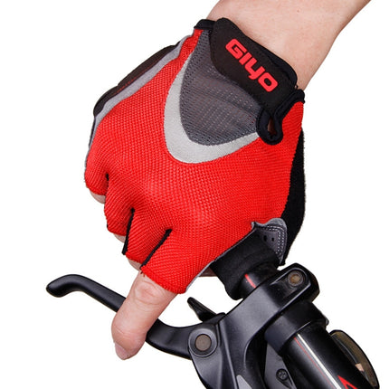 GIYO S-01 GEL Shockproof Cycling Half Finger Gloves Anti-slip Bicycle Gloves, Size: XL(Red)-garmade.com