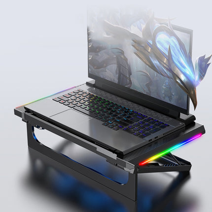 NUOXI Q9 RGB Lighting Effect Laptop Cooler(Black)-garmade.com