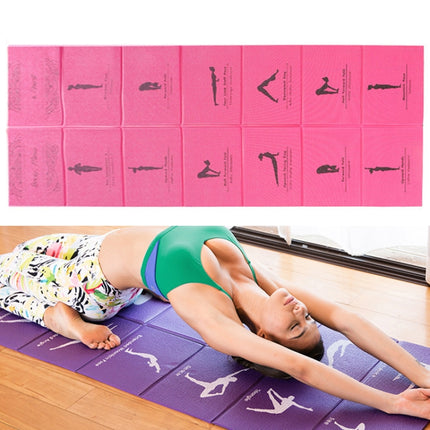 YM15C Portable Travel Thick Fold Yoga Pad Student Nnap Mat, Thickness: 5mm (Rose Red Print)-garmade.com