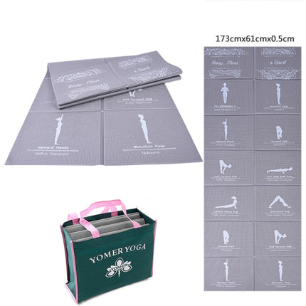 YM15C Portable Travel Thick Fold Yoga Pad Student Nnap Mat, Thickness: 5mm (Gray Print)-garmade.com
