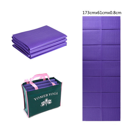 YM15C Portable Travel Thick Fold Yoga Pad Student Nnap Mat, Thickness: 8mm (Purple)-garmade.com