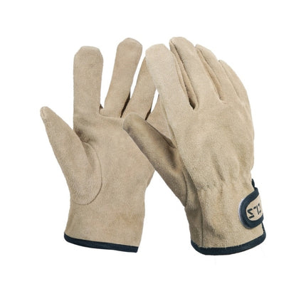 CLS Outdoor Cookout Barbecue Heat Resistant Protective Cowhide Gloves(Khaki)-garmade.com