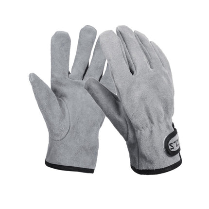 CLS Outdoor Cookout Barbecue Heat Resistant Protective Cowhide Gloves(Silver Gray)-garmade.com