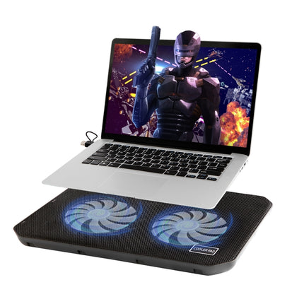 NUOXI M10 Dual USB Laptop Cooler(Black)-garmade.com