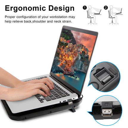 NUOXI M10 Dual USB Laptop Cooler(Black)-garmade.com