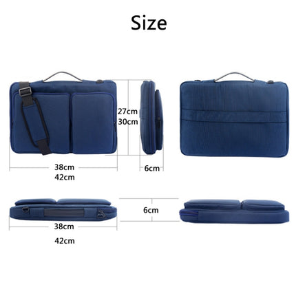 Nylon Waterproof Laptop Bag With Luggage Trolley Strap, Size: 13.3-14 inch(Light Grey)-garmade.com