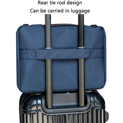 Nylon Waterproof Laptop Bag With Luggage Trolley Strap, Size: 13.3-14 inch(Light Grey)-garmade.com