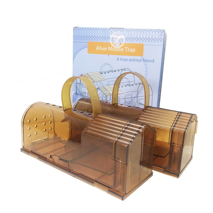 2 PCS Large Plastic Mousetrap Mouse Cage Pedal Trap(Brown)-garmade.com