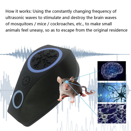 Snowflake Ultrasonic Mosquito Repellent Mouse Repellent, Specification: UK Plug(Black)-garmade.com