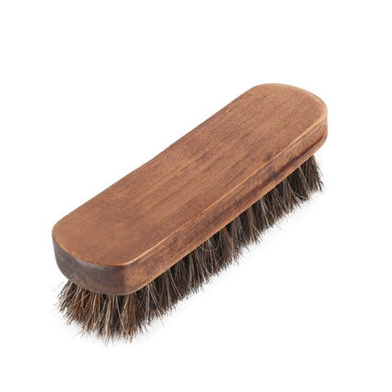 Horse Mane Shoes Brush Mahogany Brush Fur Shoes Cleaning And Dust Brush(Brown)-garmade.com