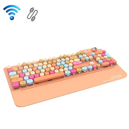Mofii GEEZER G7 107 Keys Wired / Wireless / Bluetooth Three Mode Mechanical Keyboard, Cable Length: 1.5m(Vital Orange)-garmade.com