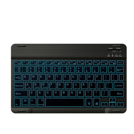78 Keys 10 Inch RGB Colorful Backlit Bluetooth Keyboard For Mobile Phone / Tablet(Black)-garmade.com