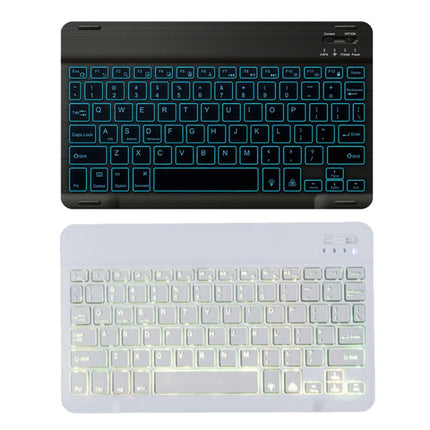 78 Keys 10 Inch RGB Colorful Backlit Bluetooth Keyboard For Mobile Phone / Tablet(Black)-garmade.com