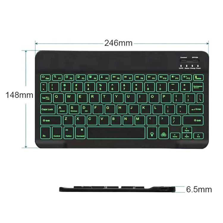 78 Keys 10 Inch RGB Colorful Backlit Bluetooth Keyboard For Mobile Phone / Tablet(White)-garmade.com