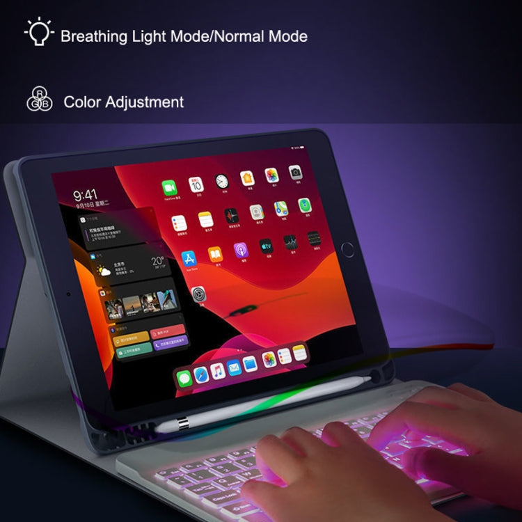 78 Keys 10 Inch RGB Colorful Backlit Bluetooth Keyboard For Mobile Phone / Tablet(White)-garmade.com