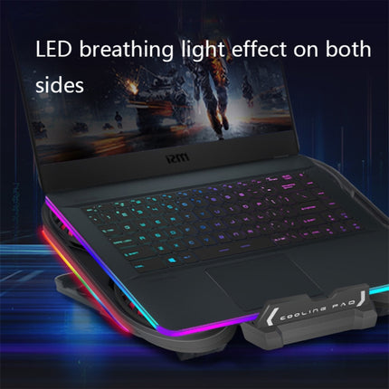 NUOXI Q6 RGB Lighting Effect Laptop Radiator with Phone Holder(Blue)-garmade.com