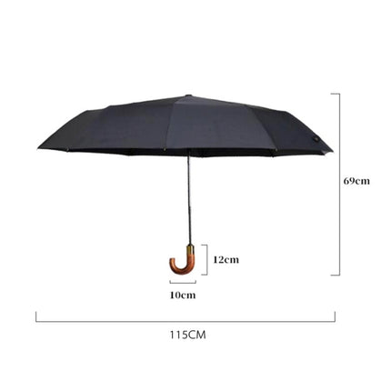 PARACHASE Large Ruggedized Shrink Retro Wind-Resistant Folding Umbrella(Blue)-garmade.com