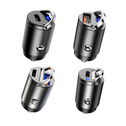 Car Fast Charge One Drag Two Cigarette Conversion Plugs, Model: PD+PD(Black)-garmade.com