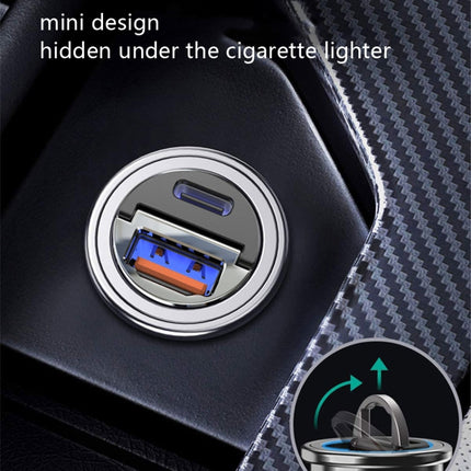 Car Fast Charge One Drag Two Cigarette Conversion Plugs, Model: PD+PD(Black)-garmade.com