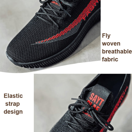 Men Spring Walking Shoes Casual Sports Breathable Flying Knit Shoes, Size: 40(Gray)-garmade.com