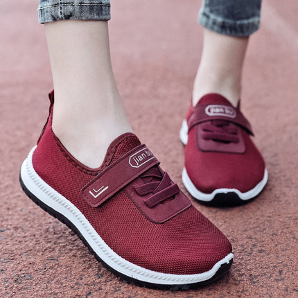 Spring Elderly Shoes Cloth Shoes Non-slip Soft Sole Walking Shoes, Size: 36(Wine Red)-garmade.com