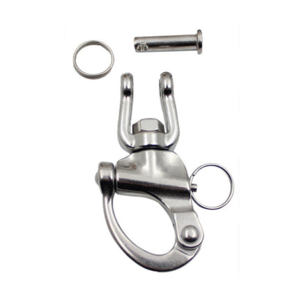3 PCS Yachting Sailing Stainless Steel Coil Type Rotary Spring Shackle, Specification: 87mm-garmade.com