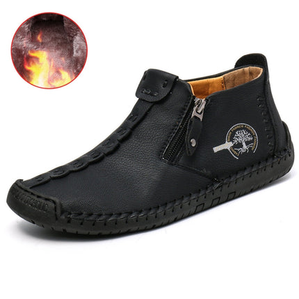 Men Martin Boots Large Size Boots Leisure Tooling Boots, Size: 38(Black Plus Velvet)-garmade.com