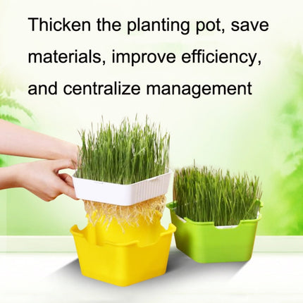 3 PCS Bean Sprout Germination Pot Soilless Culture Hydroponic Vegetable Seedling Tray(Yellow)-garmade.com