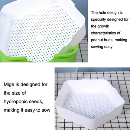 3 PCS Bean Sprout Germination Pot Soilless Culture Hydroponic Vegetable Seedling Tray(Green)-garmade.com