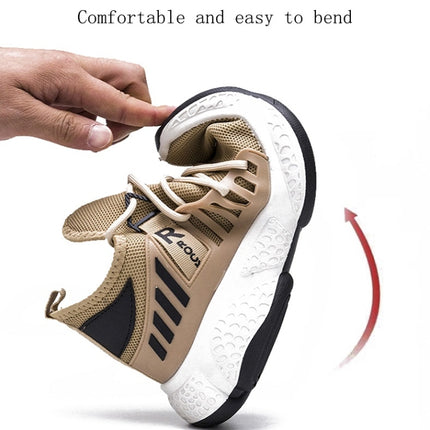 Outdoor Leisure Breathable Comfortable Flying Woven Shoes For Men, Size: 39(Khaki)-garmade.com