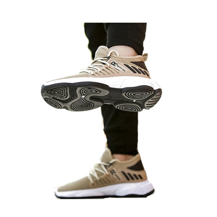 Outdoor Leisure Breathable Comfortable Flying Woven Shoes For Men, Size: 39(Khaki)-garmade.com