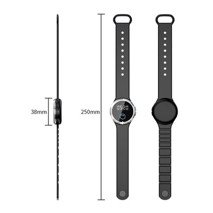 Q10 Outdoor Waterproof Silicone Smart Time Ultrasonic Mosquito Repellent Bracelet(Black)-garmade.com