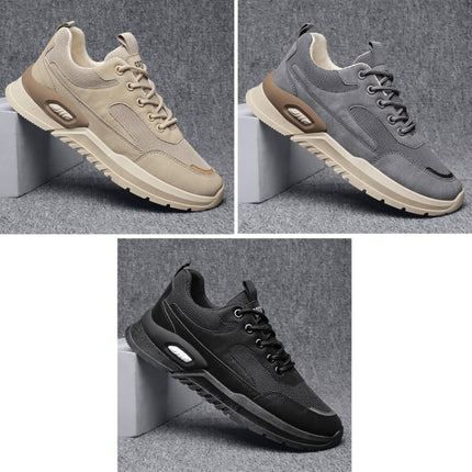 Men Running Height Increasing All Match Sports Shoes, Size: 39(Khaki)-garmade.com