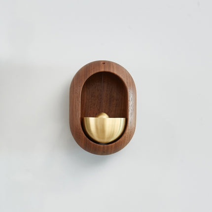 Suction Door Wind Chime Brass Wooden Doorbell Door Opening Reminder Pendant(Black Walnut)-garmade.com