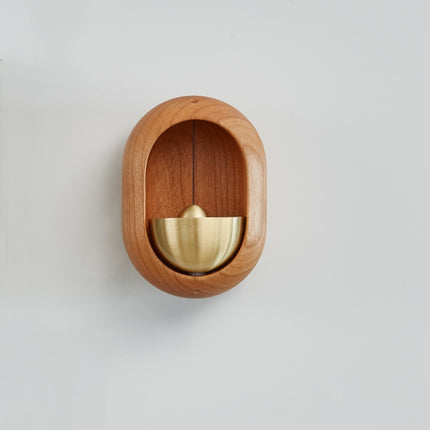 Suction Door Wind Chime Brass Wooden Doorbell Door Opening Reminder Pendant(Cherry Wood)-garmade.com