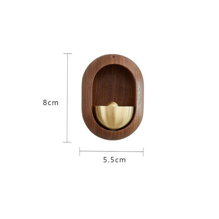 Suction Door Wind Chime Brass Wooden Doorbell Door Opening Reminder Pendant(Cherry Wood)-garmade.com