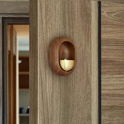 Suction Door Wind Chime Brass Wooden Doorbell Door Opening Reminder Pendant(Black Walnut)-garmade.com