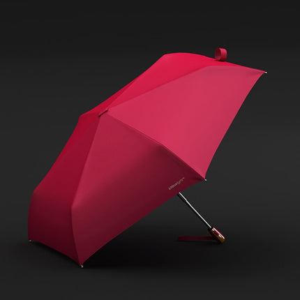 OLYCAT Light Black Glue Sunside Anti-UV Rain or Shine Umbrella(Red)-garmade.com