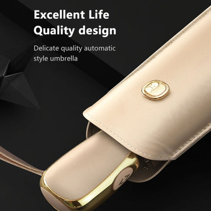 OLYCAT Light Black Glue Sunside Anti-UV Rain or Shine Umbrella(Champagne Gold)-garmade.com